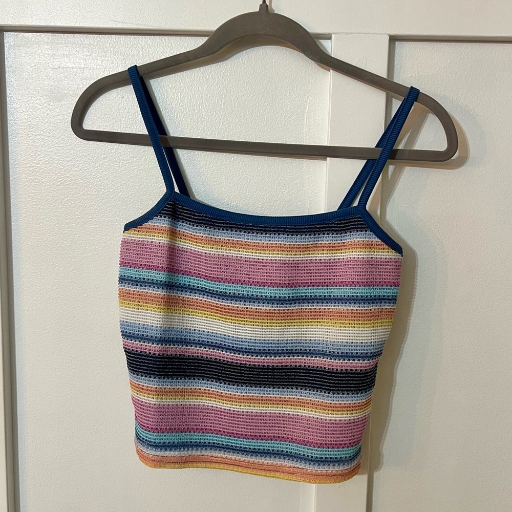 Grey Bandit Striped Multicolor Women's Tank